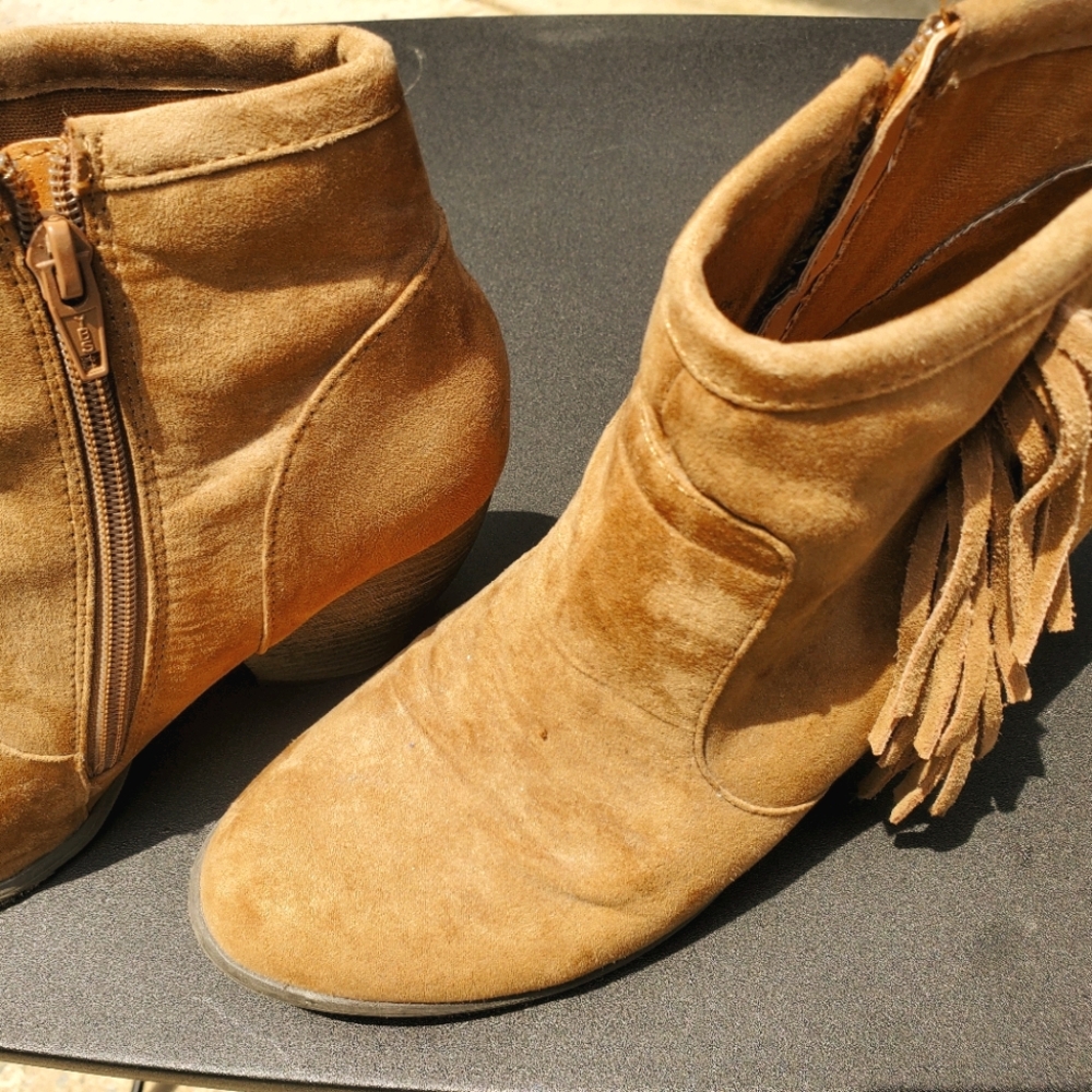 Fringe ankle boots